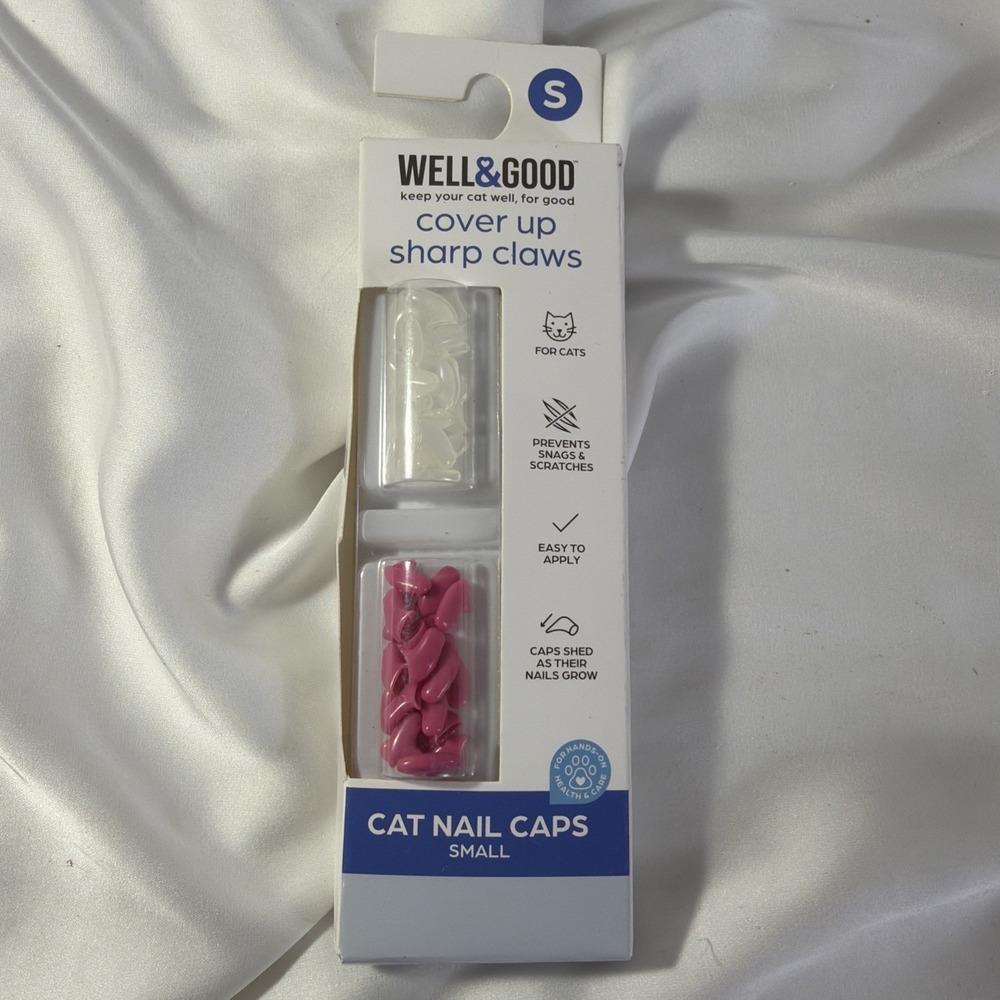 Cat Nail Caps Sharp Claw Covers Pink and Clear Size Small New